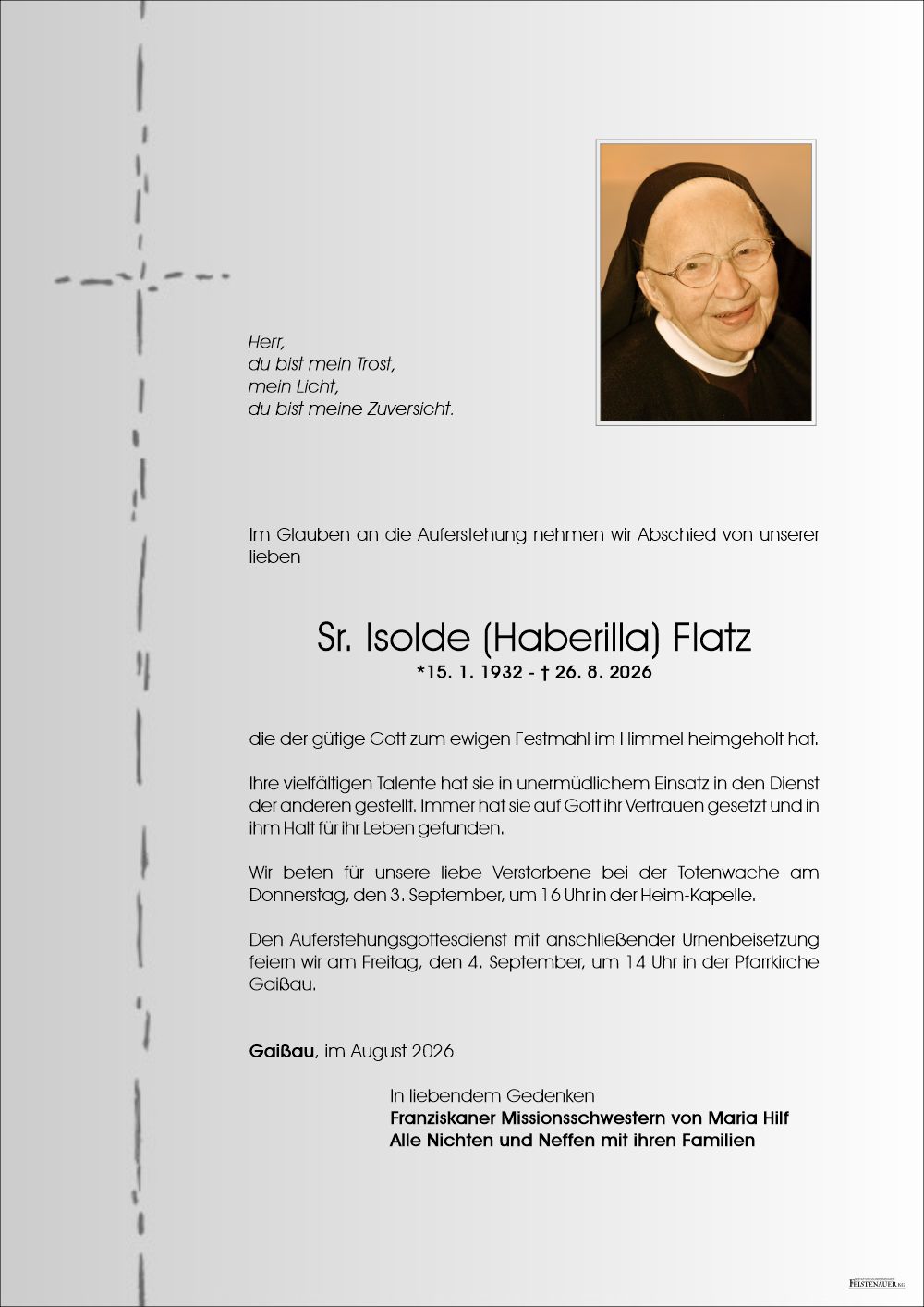 Sr. Isolde (Haberilla) Flatz
